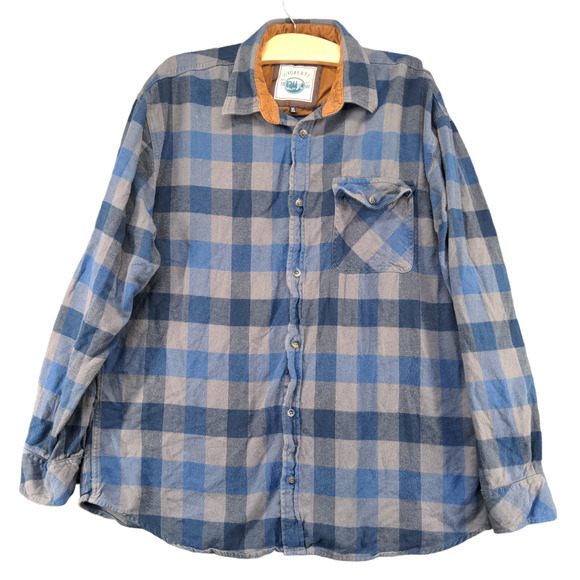 Gioberti Men's Button Up Shirt Multicolor Size XL Long Sleeve Checkered Cotton - Picture 1 of 12